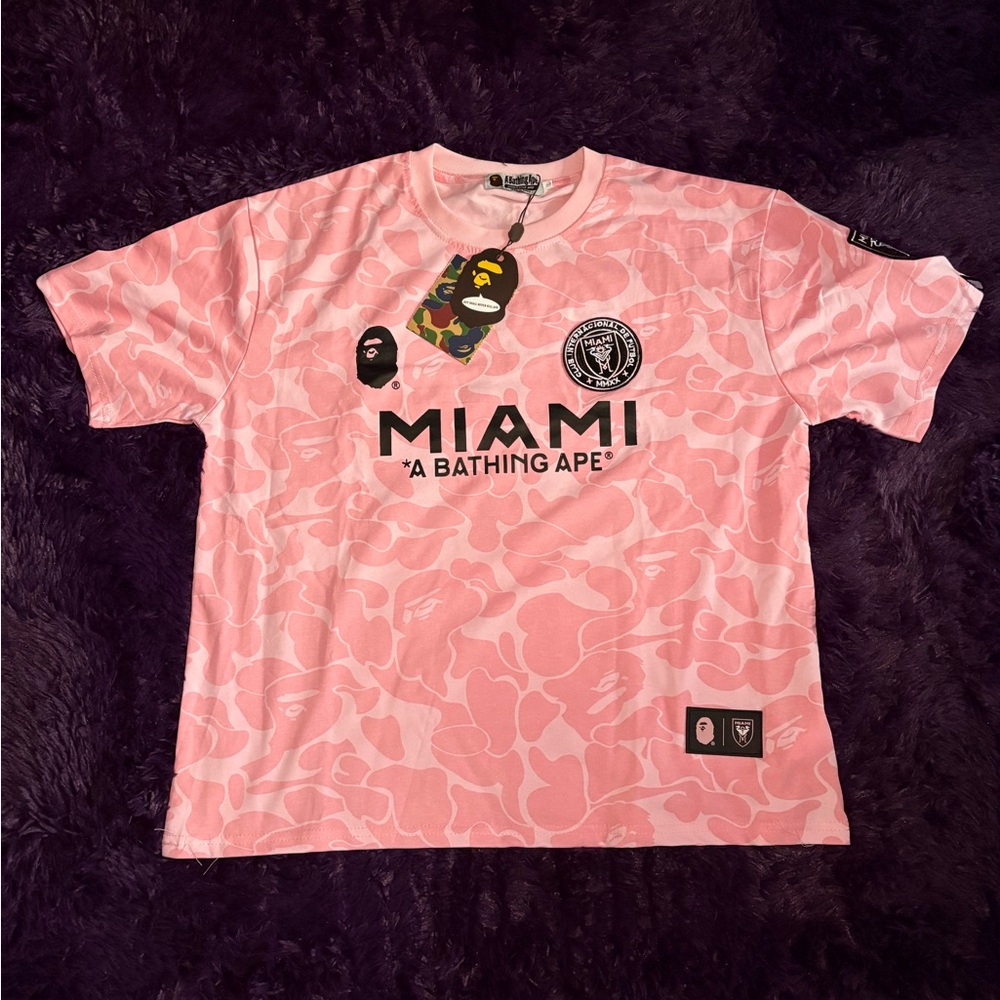 Pink Inter miami Bape t-shirt